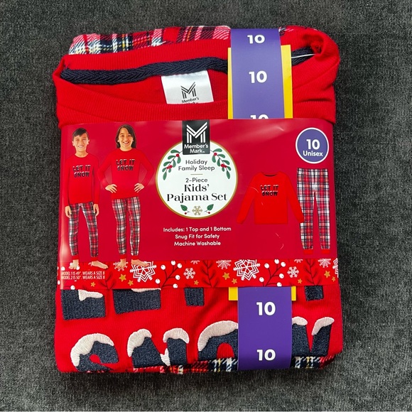 NWT Member's Mark Family Sleep Kids 2-Piece Pajama Set - Picture 12 of 13